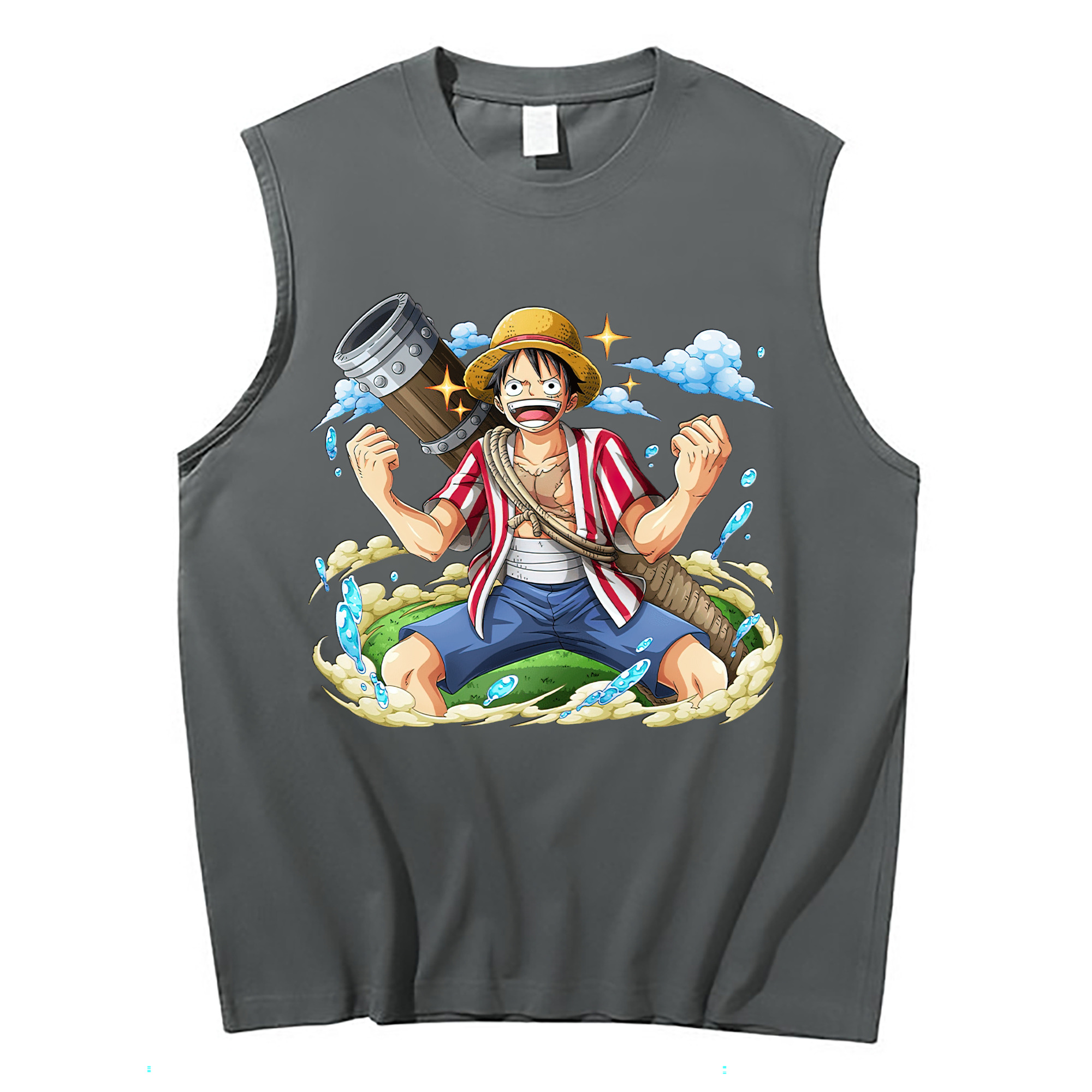 ワンピース モンキー・D・ルフィ ONE PIECE Monkey D. Luffy コットン100％タンクトップ（フロントプリント）